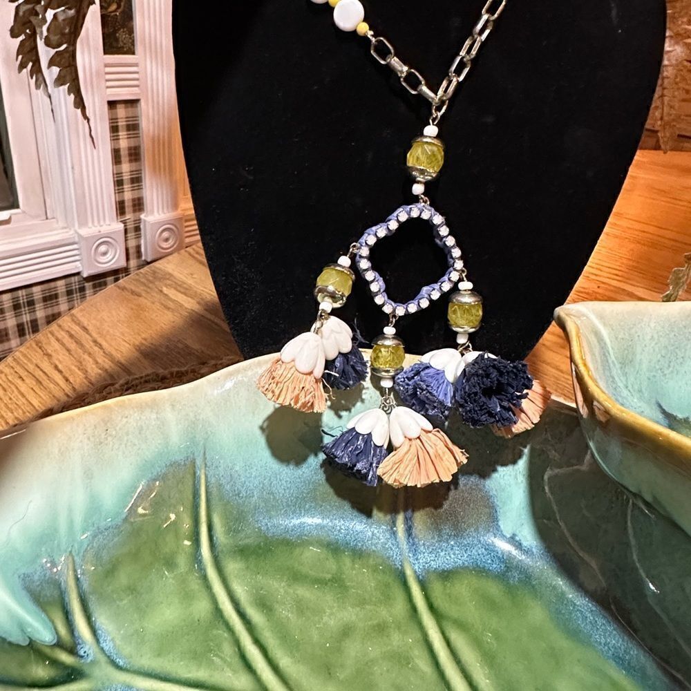 XL Handcrafted Tassel Necklace Multi Color - Picture 2 of 4